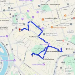 Percorso a piedi per un itinerario cosa vedere a Roma: dal Ghetto al Colosseo, passando per il Foro Romano e il Palatino.