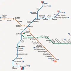 Mappa della metro di Roma: da Termini a San Paolo, con le linee A, B e B1 che collegano i punti nevralgici della città.