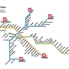 Mappa della metropolitana di Roma: per capire come prendere la metro a Roma Termini, individua le linee A, B, B1 e C e le loro fermate.