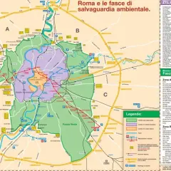 Mappa di Roma con ZTL, parcheggio Ludovisi e Fascia Verde. Le zone A, B, C, D semplificano la ricerca delle strade di confine.