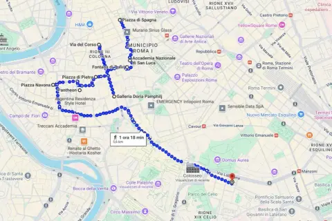 Un itinerario a piedi per scoprire cosa vedere a Roma: da Piazza di Spagna al Colosseo, passando per Fontana di Trevi, Pantheon e Piazza Navona.