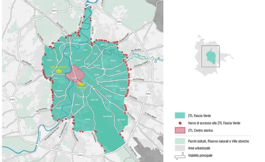 Roma Termini in auto senza ZTL - itinerari e parcheggi
