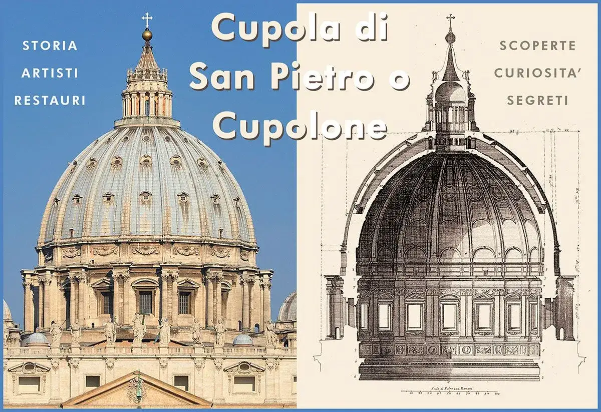 La cupola di San Pietro a Roma, detta anche Cupolone, vista in foto e in sezione tecnica.