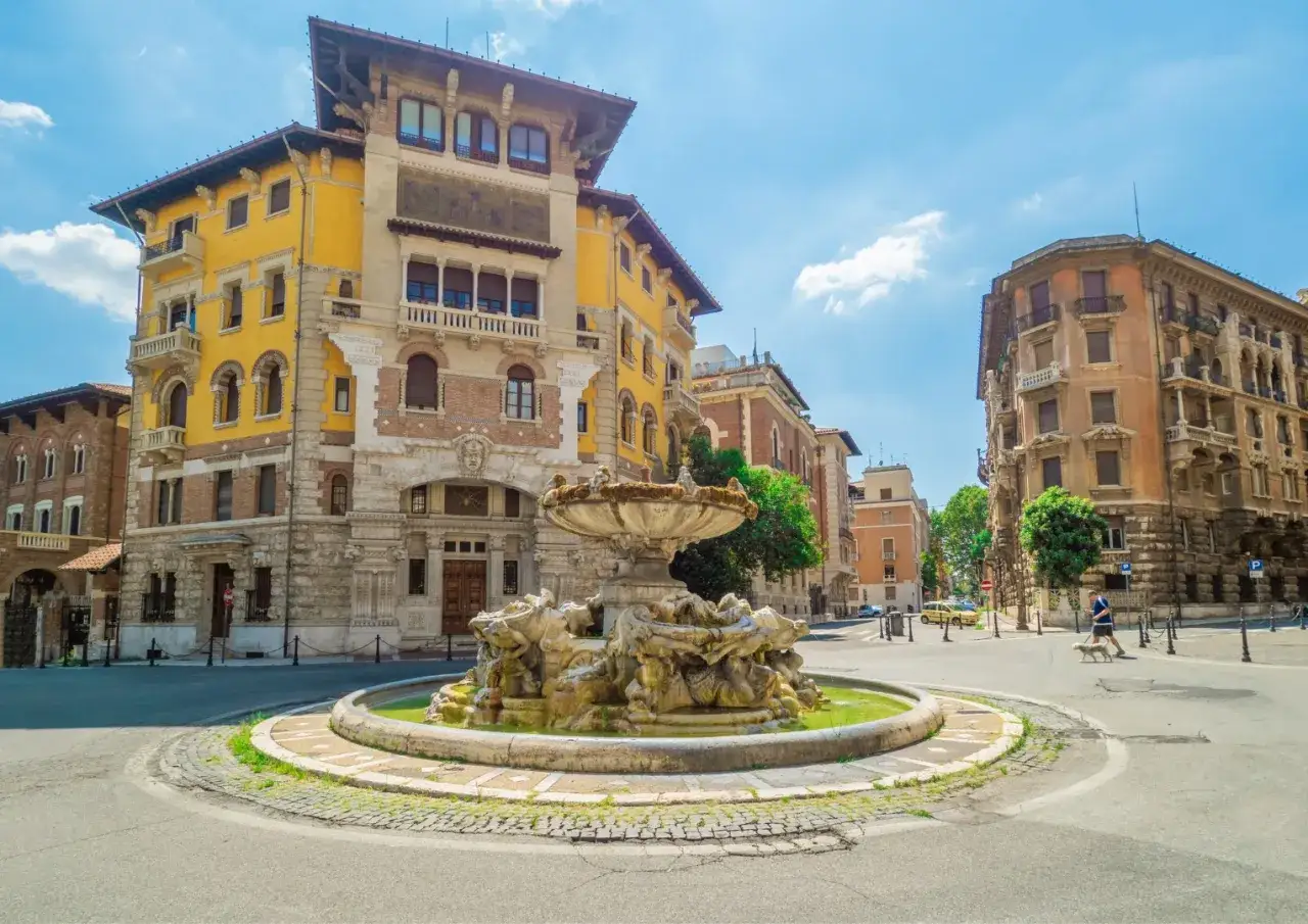 Fontana dei Cavalli Marini, un gioiello da scoprire tra le vie dei Parioli. Edifici storici e scorci suggestivi.